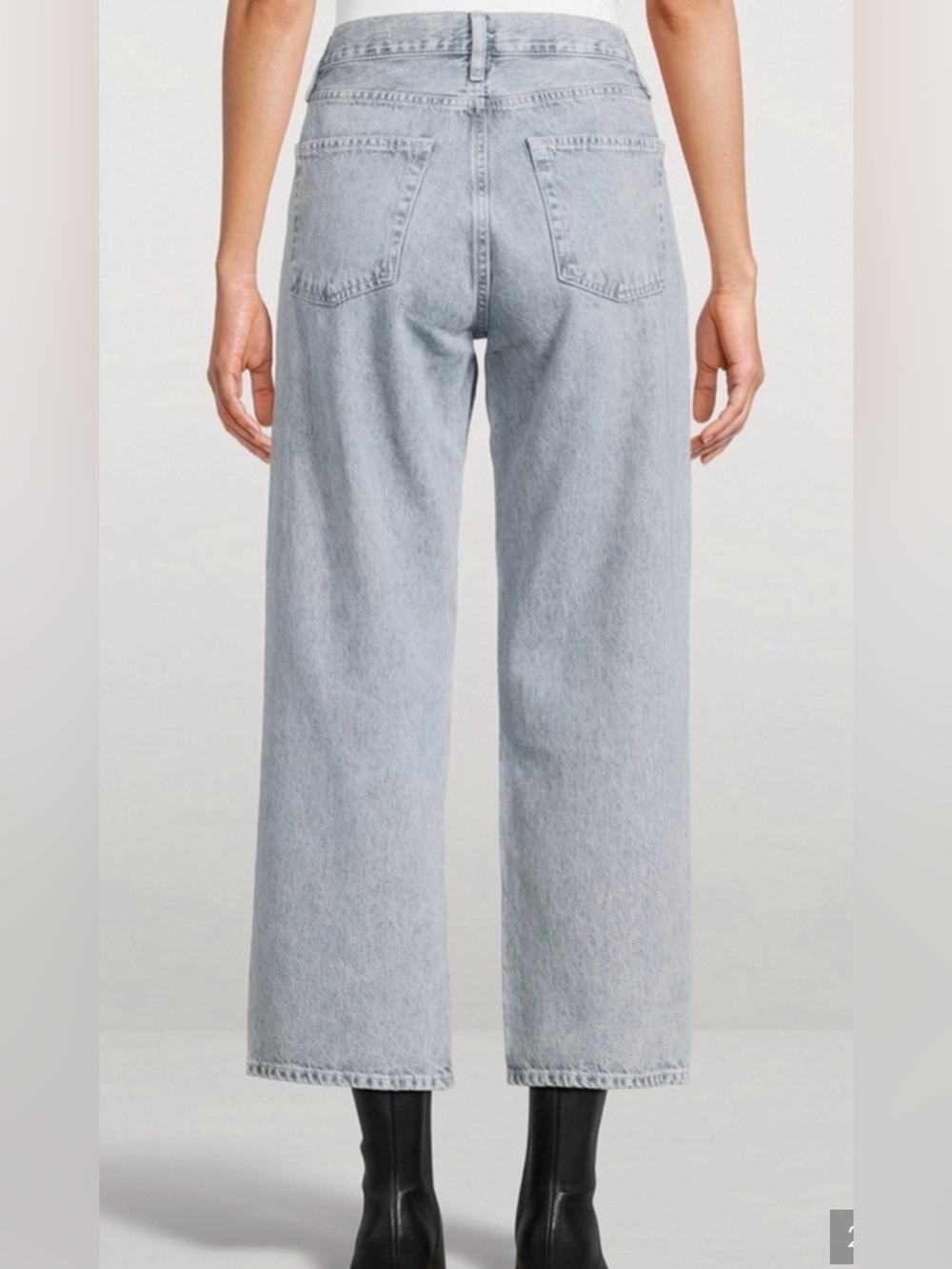 FRAME The Hang Cropped Straight Wide Leg 100% Cotton Denim Size 32 - Picture 2 of 13